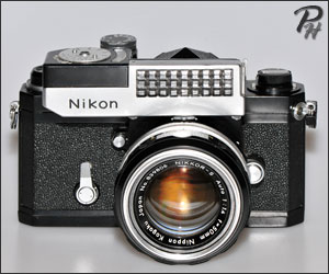 Nikon F with external clipped on coupled Selenium meter